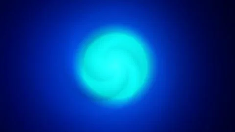 Abstract Teal Orb Against a Deep Blue Background Stock Illustration