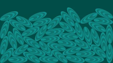 Abstract teal oval pattern on dark green background with white space イラスト素材