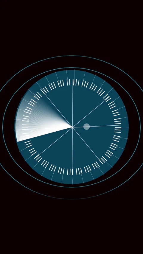 Abstract teal radar scan animation. Rotating progress bar vertical video sc.. Stock Footage 321628362