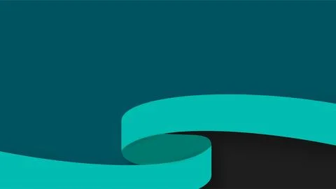 Abstract Teal Ribbon Wave Background for Healthcare and Awareness Campaigns. Stock Illustration
