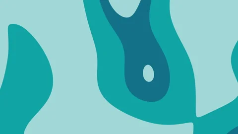 Abstract teal shapes form an organic design on paleblue. Stock Footage 302138327