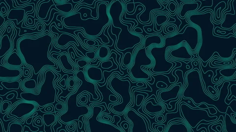 Abstract teal topographic lines pattern on a dark background, reminiscent of  Vídeo Stock 277676602