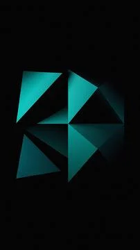 Abstract teal triangles dark background geometric design Stock Illustration