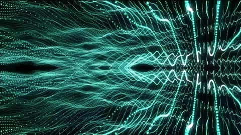 Abstract Teal Wave Particle Background Stock Footage 303883884