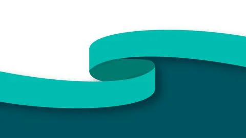 Abstract Teal Wave Ribbon Background for Healthcare Awareness. Stock Illustration