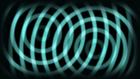Abstract teal waves on black background. 2d animation Stock Footage 345876396