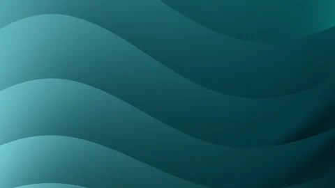 Abstract Teal Waves Flowing Across Smooth Layered Background 스톡 동영상 333980131