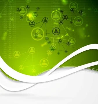 Abstract team tech concept design with waves Stock Illustration