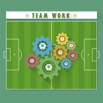 Abstract team work soccer Stock Illustration