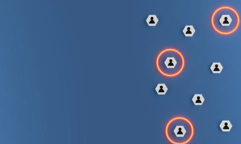 Abstract teamwork, network and community concept on a blue background Stock Illustration