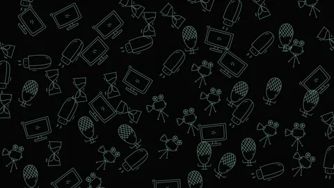 Abstract Tech and Science Doodle Background for Presentations and Design. Stock Footage 320164573