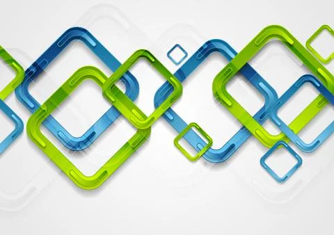 Abstract tech background with bright squares Illustrazione stock