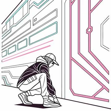 Abstract Tech Background Clean Futuristic Lines Stock Illustration