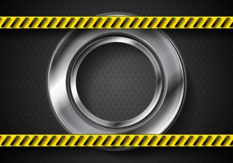 Abstract tech background with danger tape Abstract vector tech background ... Foto stock