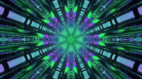Abstract tech background design with futuristic patterns and cool lights Stock Illustration