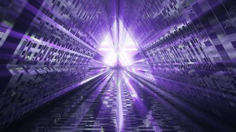 An abstract tech background design with a futuristic triangle-shaped tunnel a 스톡 일러스트