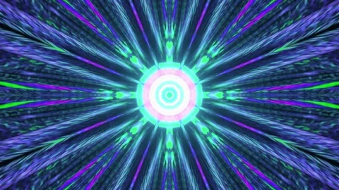 Abstract tech background design with seamless circular patterns and neon lights Stock Footage 157191918