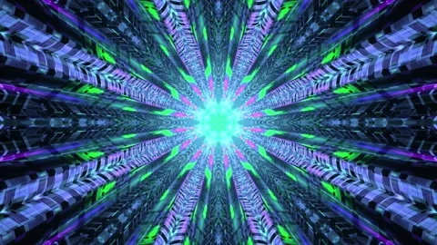 Abstract tech background design with seamless patterns and neon lights in motion Stock Footage 157192074