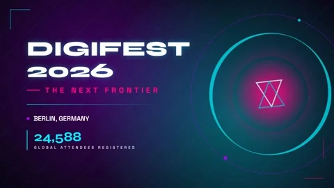 Abstract tech background for digital festival or conference reveal digifest.. Stock Footage 337576980