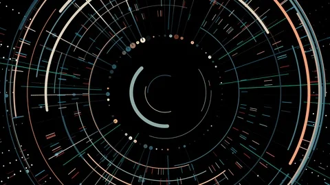 Abstract tech background from dynamic geometric shapes Stock Footage 125449303