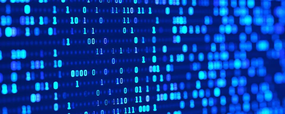 Abstract tech background. Floating numbers HUD background. Matrix particle .. Stock Illustration