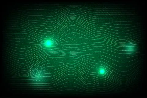 Abstract tech background with flowing particles Stock Illustration