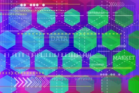 Abstract tech background with geometric shapes. Stock Illustration