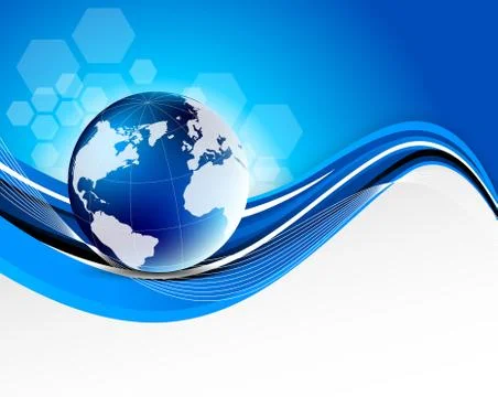Abstract tech background with globe Stock Illustration