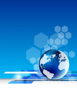 Abstract tech background with globe Stock Illustration