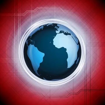 Abstract tech background with globe. Vector Abstract tech background with ... Stockfoto's