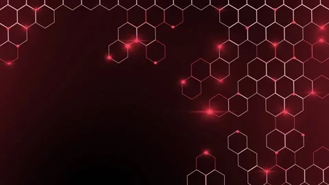 Abstract tech background with glowing hexagon lines animation Stock Footage 336753003