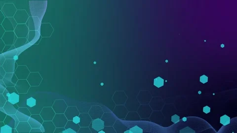 Abstract tech background with glowing hexagons wave lines animation Stock Footage 337081674
