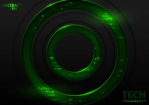 Abstract Tech Background with Green Elements Stock Illustration