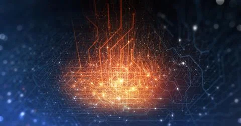 Abstract tech background made of printed circuit board. 스톡 일러스트