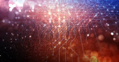 Abstract tech background made of printed circuit board. Stock Illustration