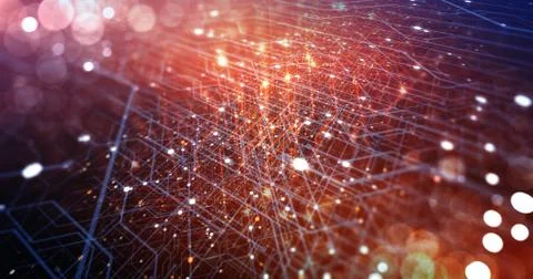 Abstract tech background made of printed circuit board. 库存插图