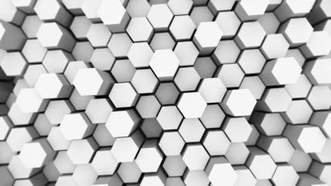 Abstract tech background with many white hexagons Stock Illustration