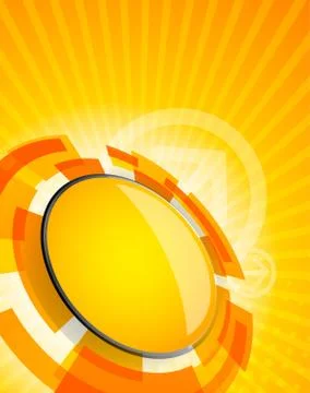 Abstract tech background in orange color Stock Illustration