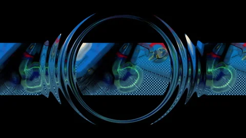 Abstract Tech Background with Overlapping Digital Elements Stock Footage 266989530