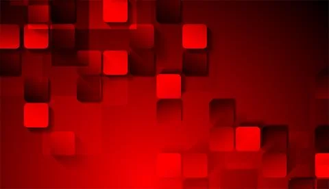Abstract tech background with red glossy mosaic squares Illustrazione stock