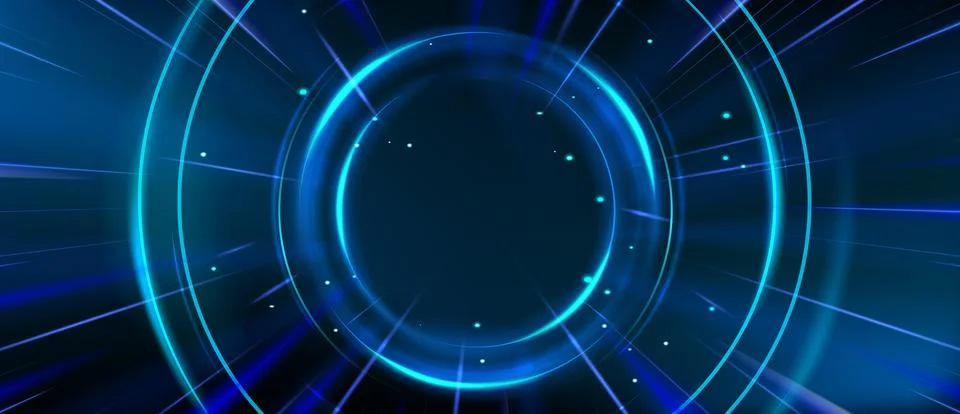 Abstract tech background with round frame Stock Illustration