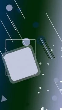 Abstract tech background shows floating geometric forms and thin light line.. Stock Illustration