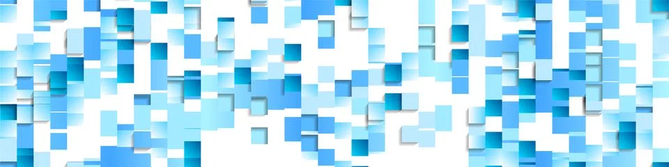 Abstract tech banner with blue glossy mosaic squares Illustrazione stock
