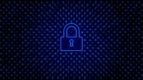 Abstract Tech BG with lock. Access Protection. Stock Illustration