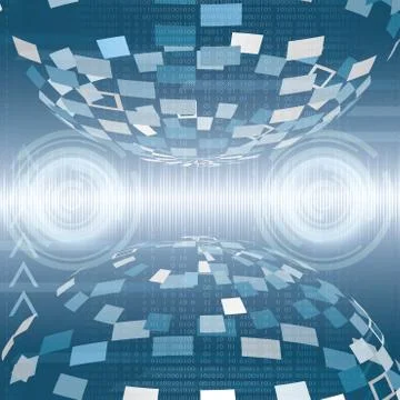 Abstract tech binary background 库存插图