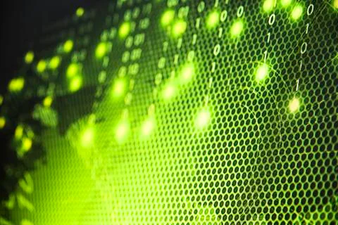 Abstract tech binary blue picture taked from perspective Stock Photos