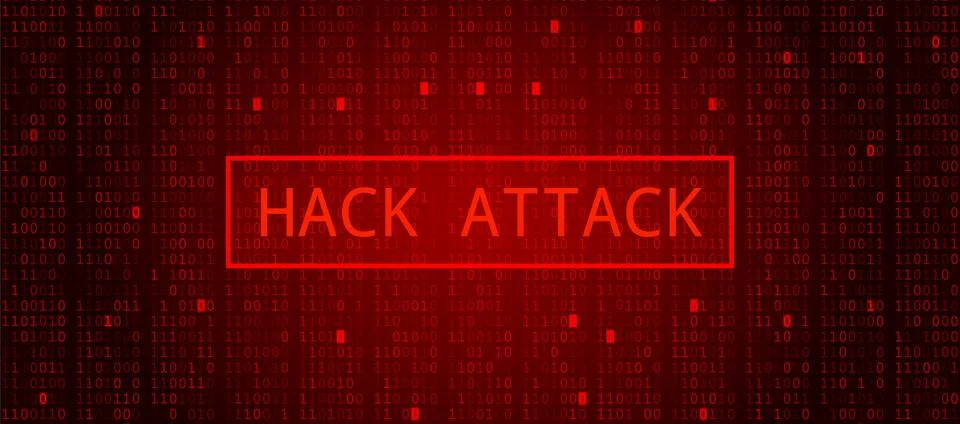 Abstract Tech Binary Code Dark Red. Hacker Attack Stock Illustration