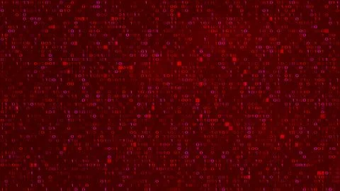 Abstract Tech Binary Code Red BG. Hacking, Malware 库存插图