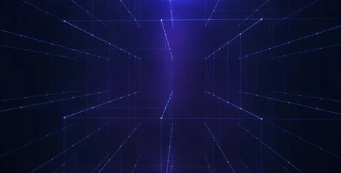 Abstract tech blocks background. block chain and data concept. Stockillustratie