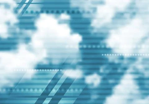 Abstract tech blue design with cloudscape Abstract tech blue vector design... Stock Photos